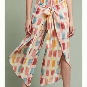 Anthropologie Lilka Watercolor Wrap Pants